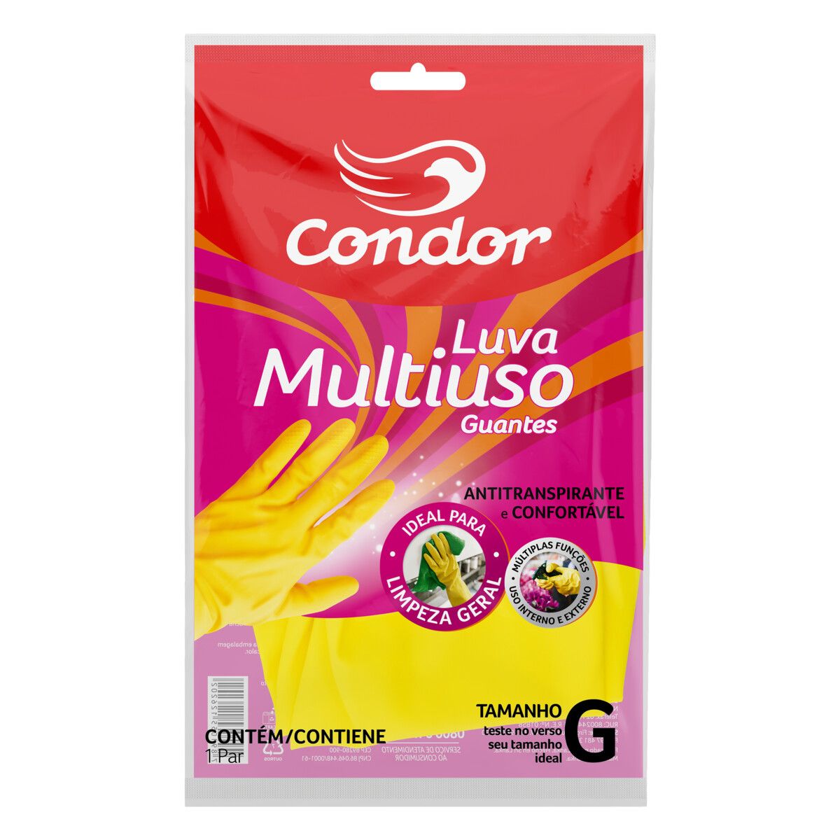 Luva Multiuso Amarela Condor Tamanho G image number 0