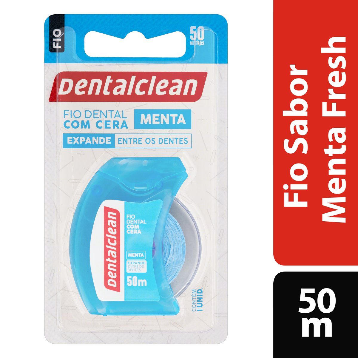 Fio Dental com Cera Menta Dentalclean 50m image number 1