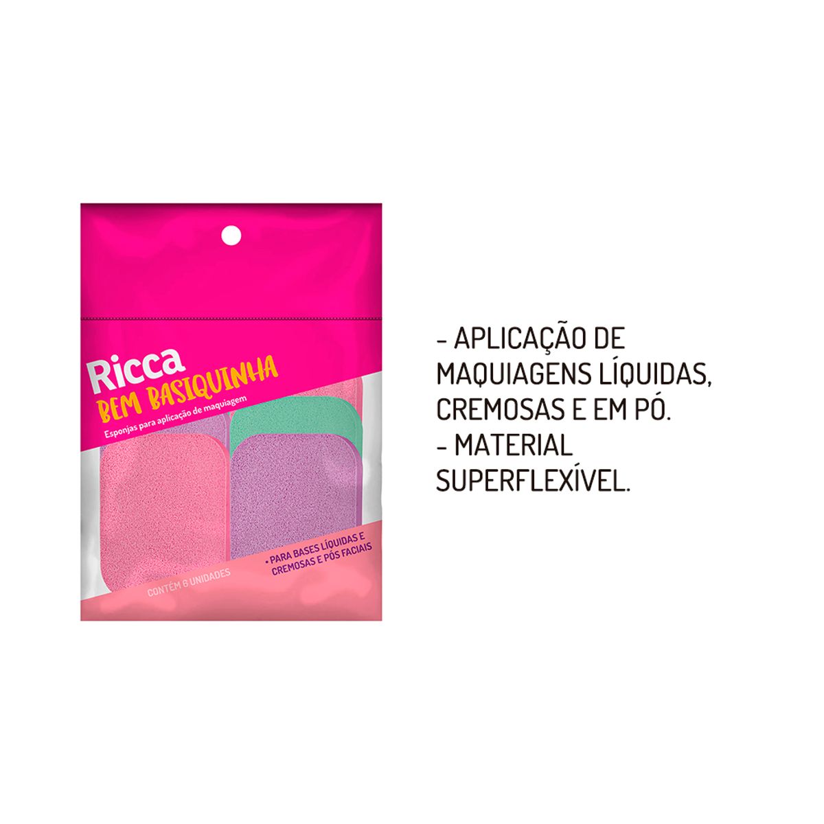Esponja Ricca Flat Candy Colors Contém 6 Unidades image number 3