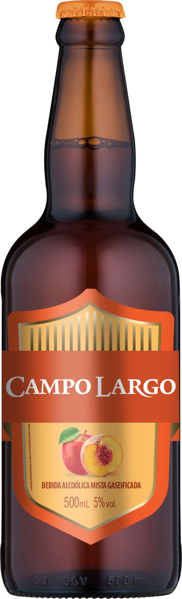Bebida Alcoólica Mista Campo Largo Chopp Peach Draft 500ml