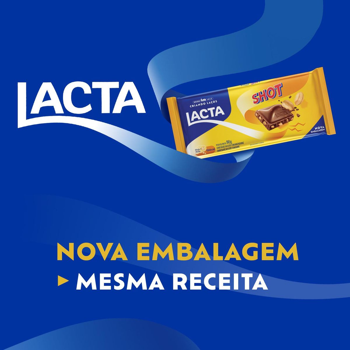 Chocolate ao Leite com Amendoim Lacta Shot 90g image number 4