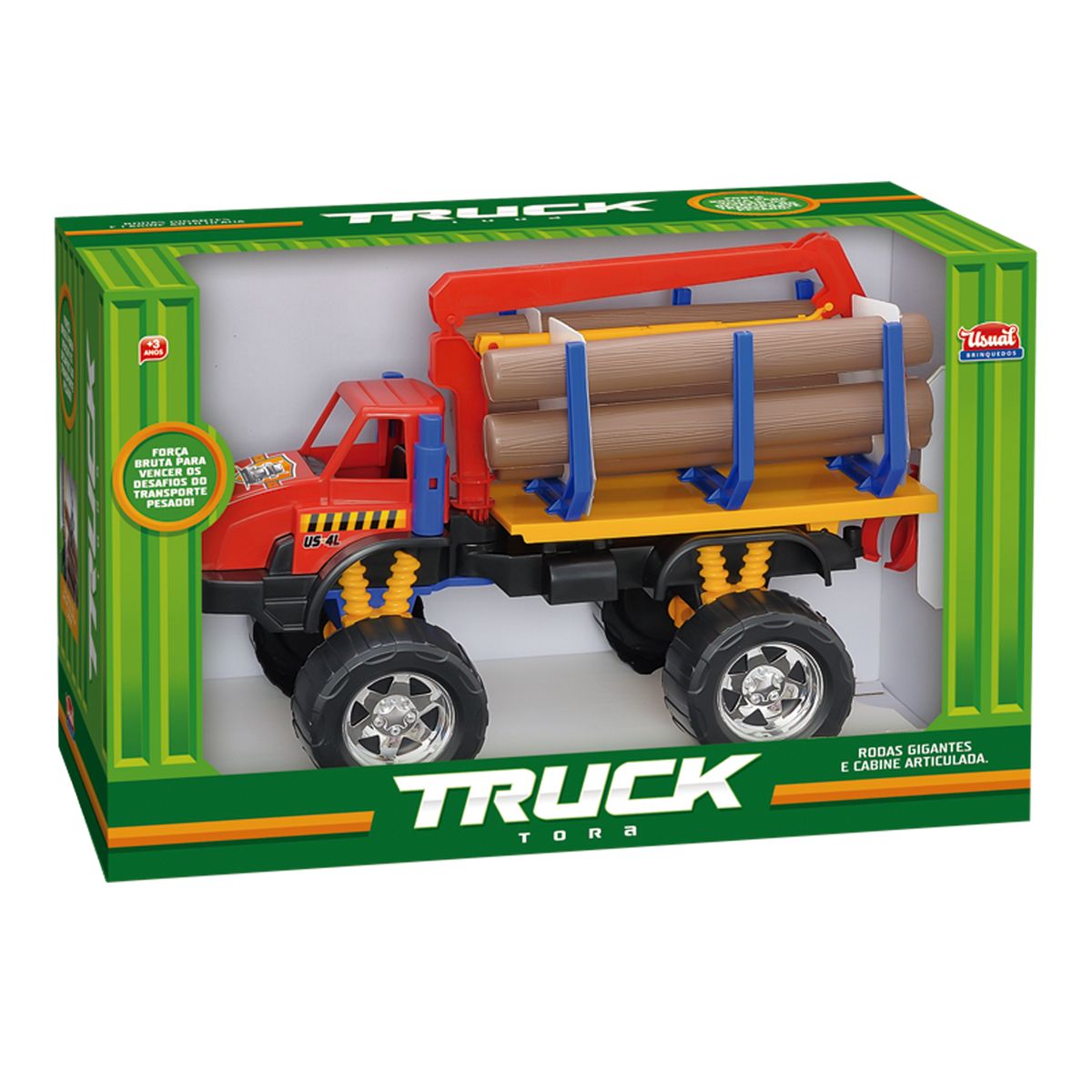 Kit Com Duas Unidades Brinquedo Infantil - Caminhão De Toras +