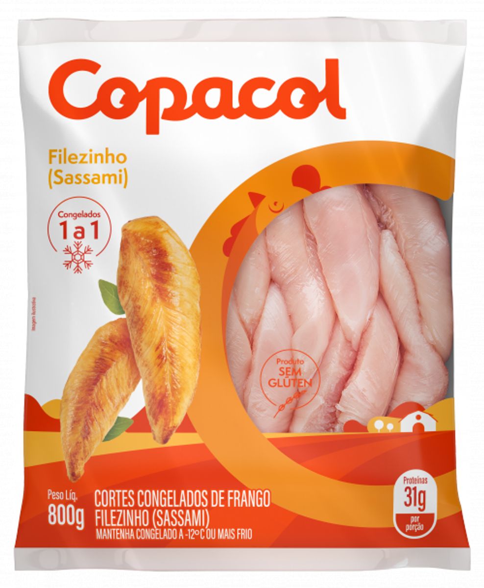 Filezinho Sassami de Frango Congelado IQF Copacol 800g