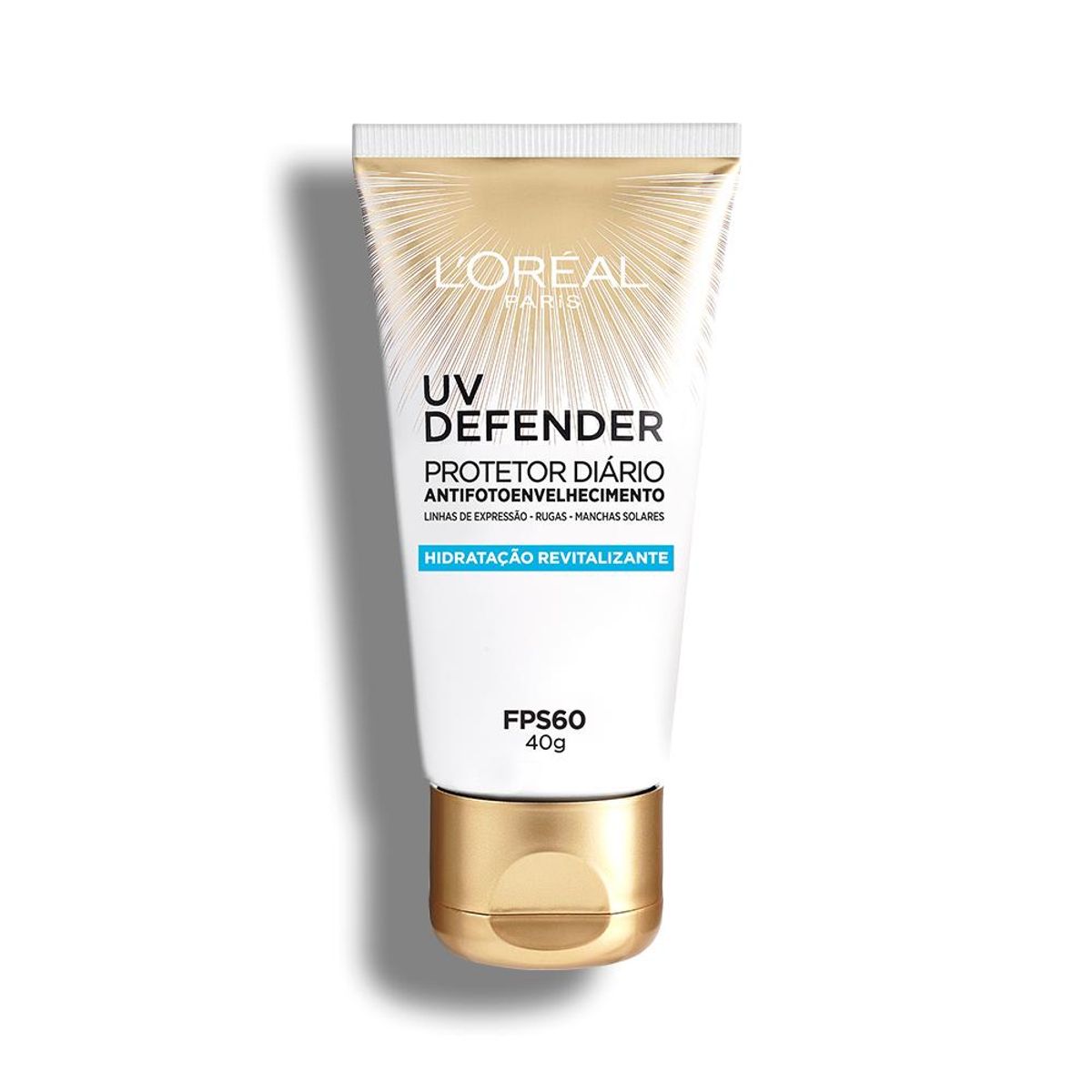 Protetor Solar Facial L'Oréal Paris UV Defender Hidratação FPS 60, 40g