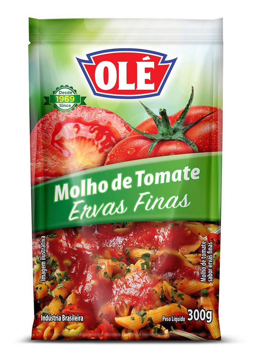 Molho de Tomate Olé Ervas Finas Sachê 300g