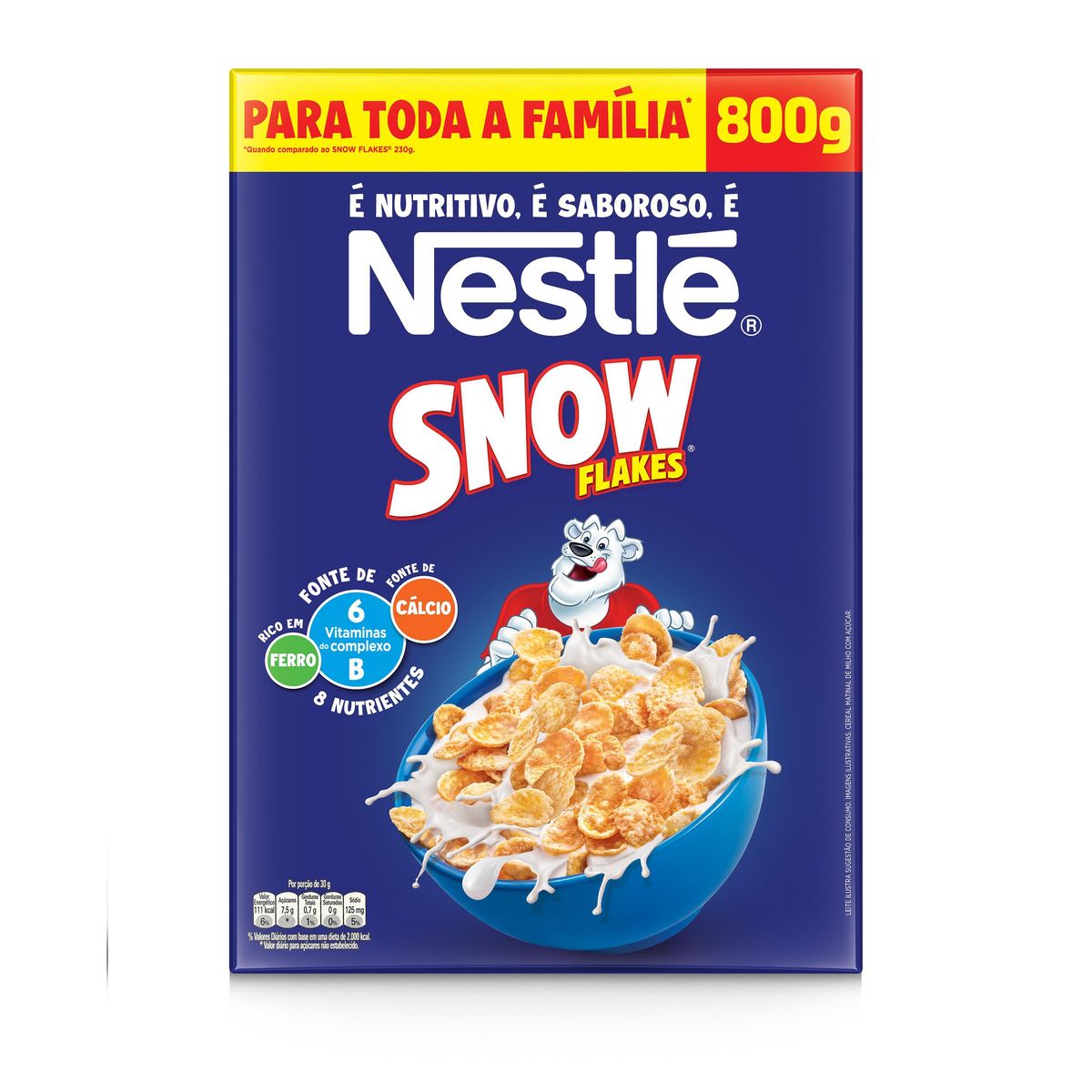 Cereal Matinal Snow Flakes 800g Embalagem Mega Econômica