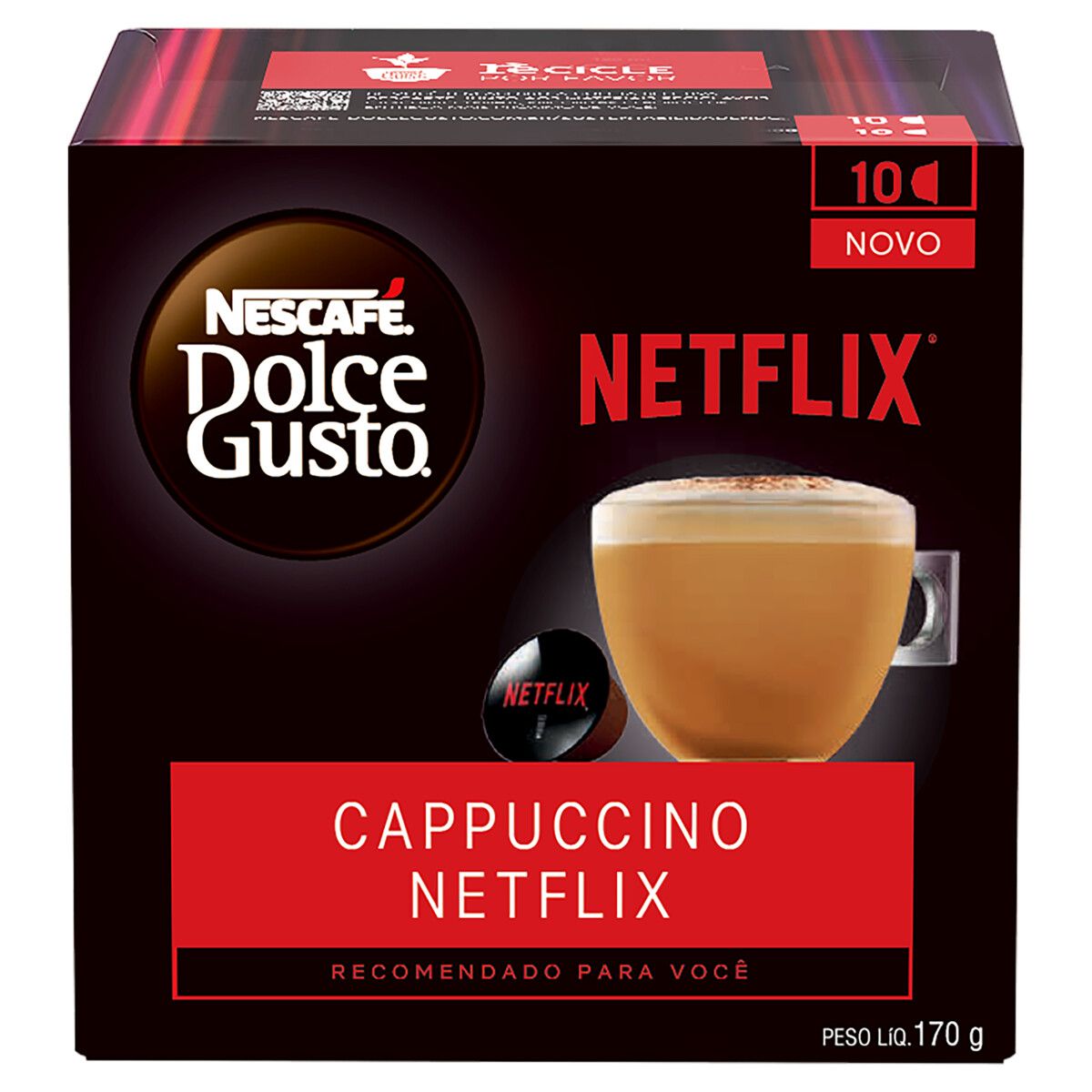 Cappuccino em Cápsula Nescafé Dolce Gusto Netflix 170g 10 Cápsulas