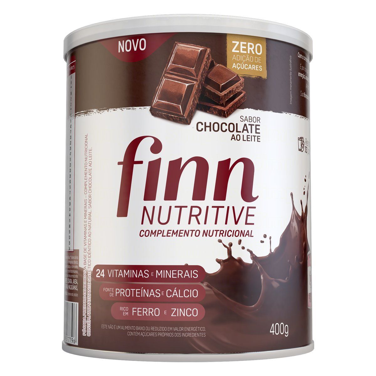 Complemento Nutricional Chocolate ao Leite Finn Nutritive Lata 400g
