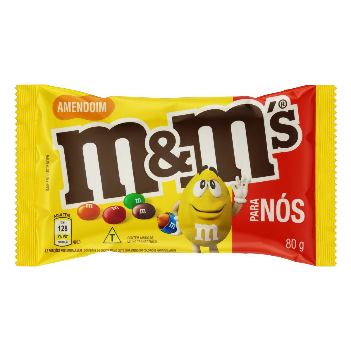 Confeito de Chocolate ao Leite com Amendoim M&M's para Nós Pacote 80g image number 0
