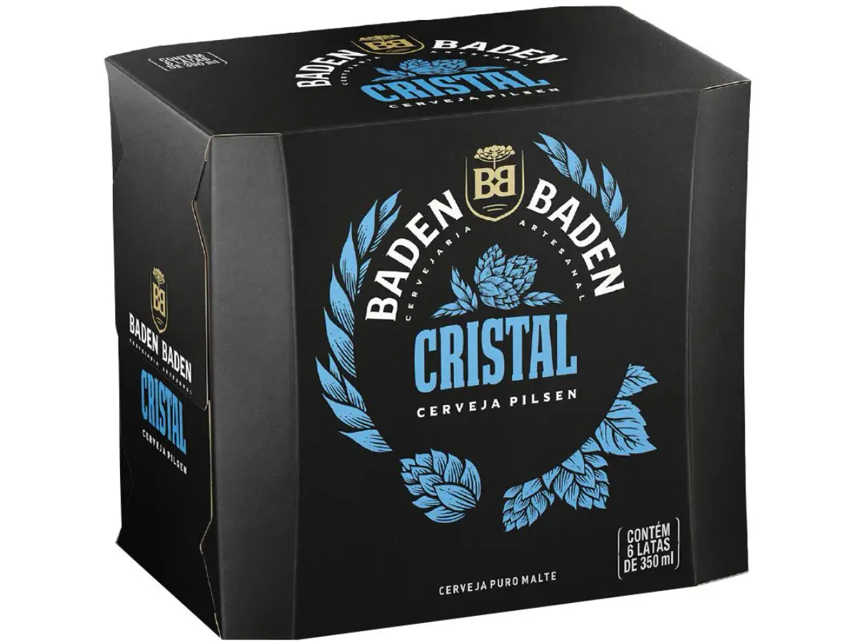 Cerveja Pilsen Cristal Baden Baden Lata 350ml (Pack com 6 und)