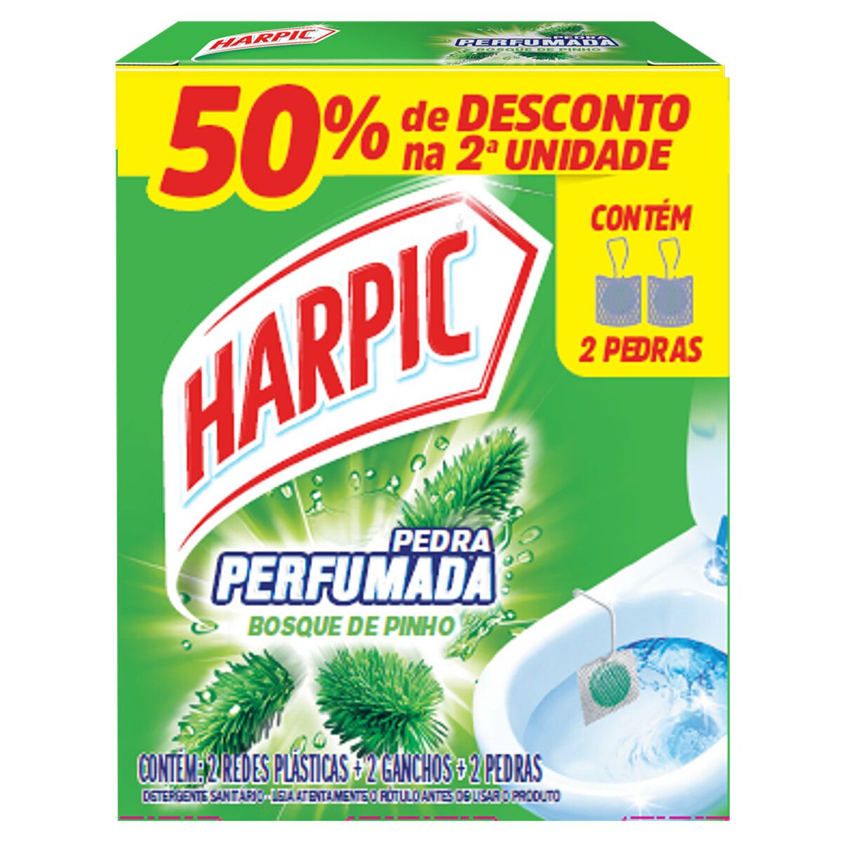 Pedra Sanitária Perfumada Harpic Bosque de Pinho 50% de Desconto na 2ª Unidade image number 0