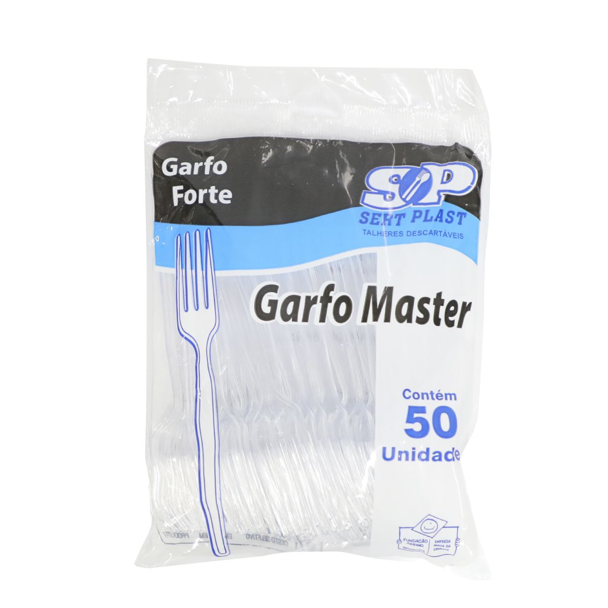 Garfo Descartável Sert Plast Master Crital 50 Unidades