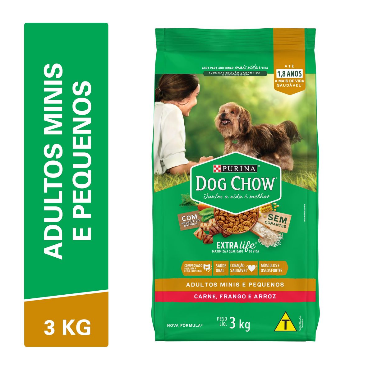 Alimento Dog Chow Cães Adultos Minis e Pequenos Frango e Arroz 3kg image number 1