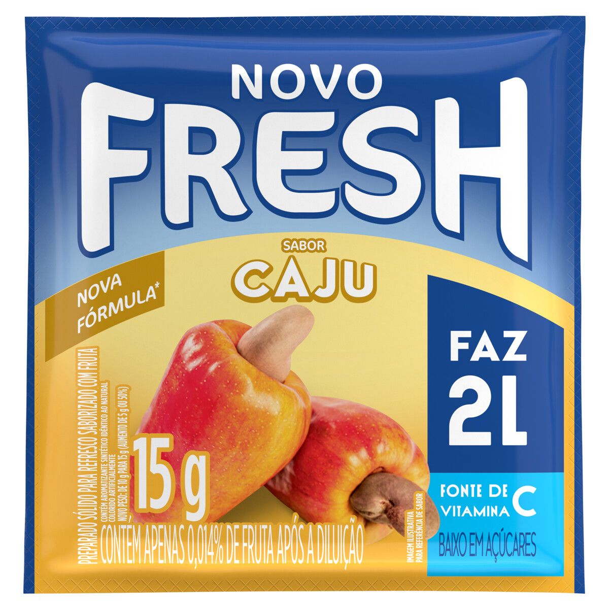 Refresco em Pó Fresh Caju Pacote 15g