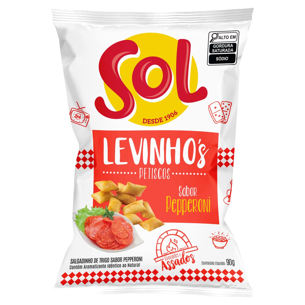 Salgadinho Levinho's Sol Pepperoni 90g
