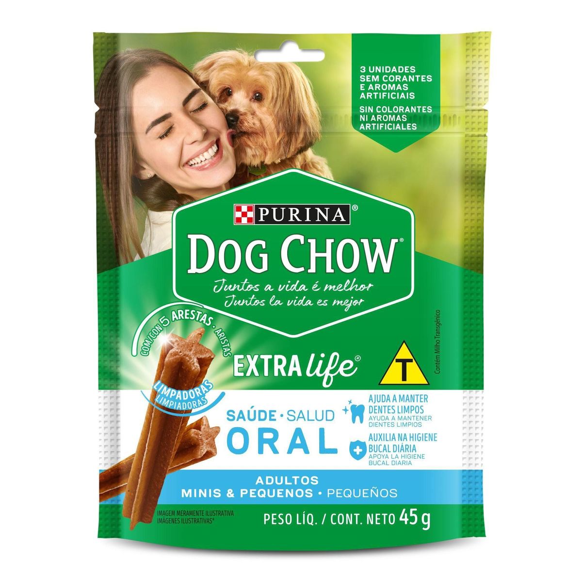 Petisco Dog Chow Saúde Oral Cães Adultos Porte Pequeno 45g
