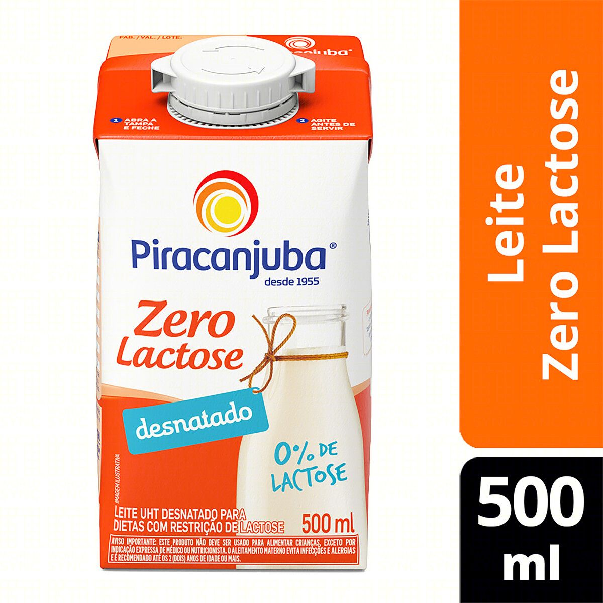 Leite Piracanjuba UHT Desnatado Zero Lactose 500ml image number 1