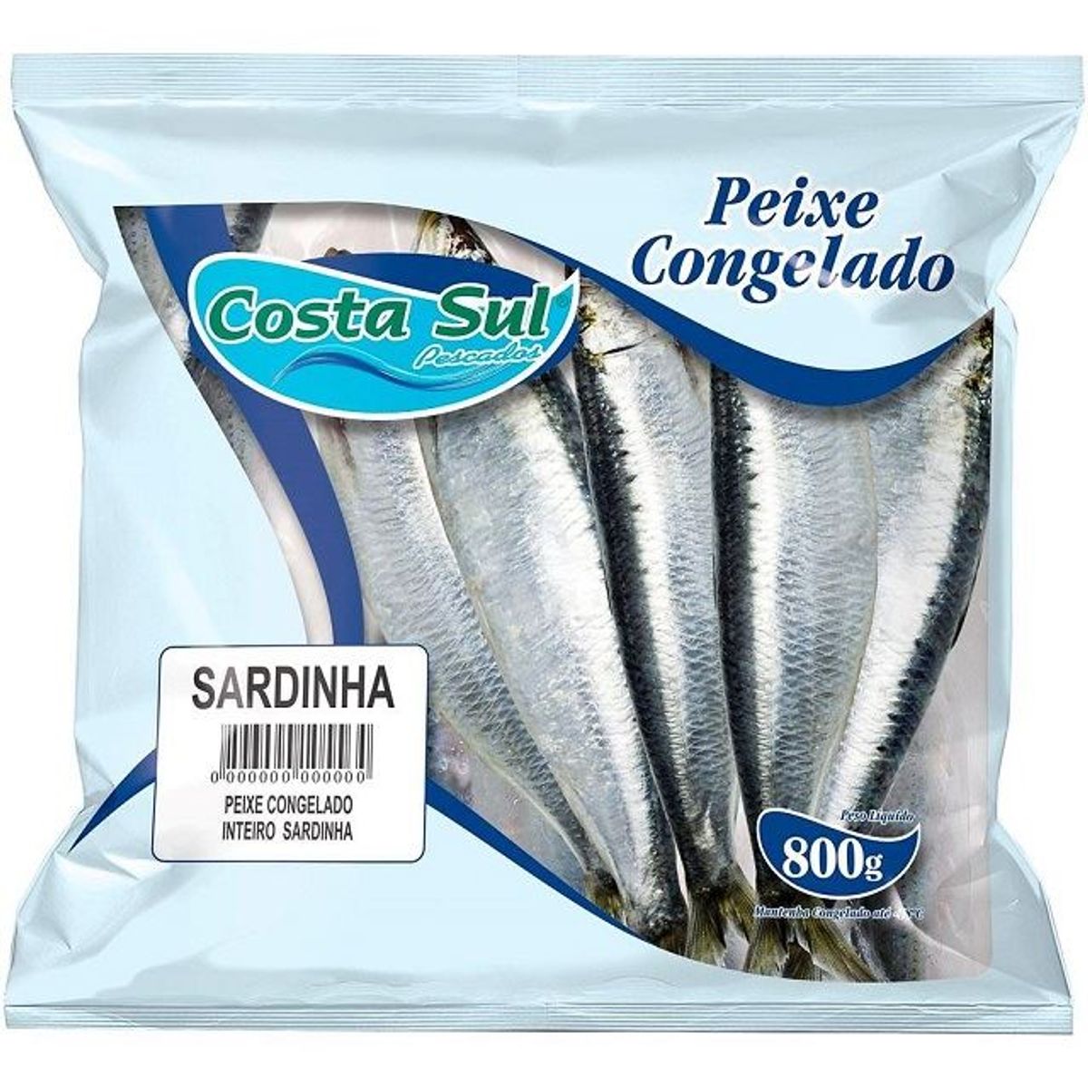 Peixe Sardinha Congelada Costa Sul Pacote 800g