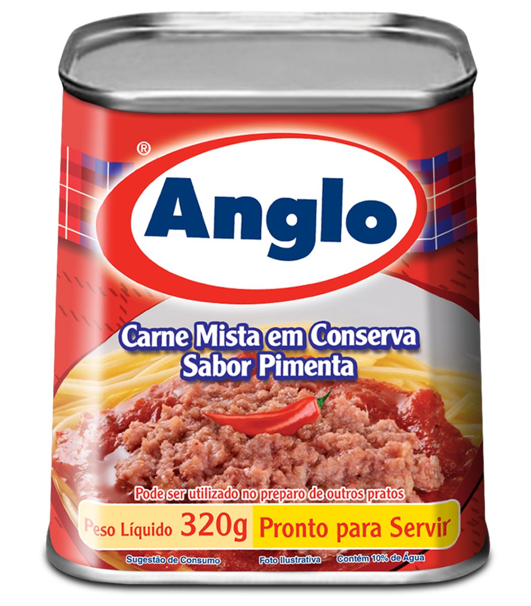 Carne Mista em Conserva Anglo Sabor Pimenta Lata 320g