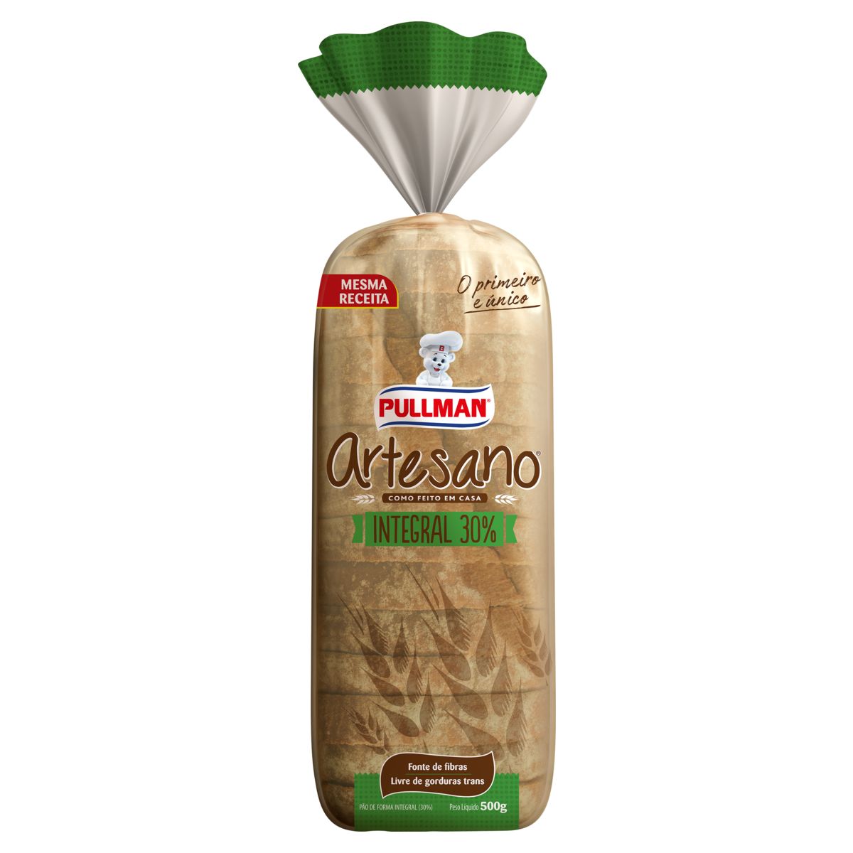 Pão de Forma Pullman Artesano 30% Integral Pacote 500g image number 0