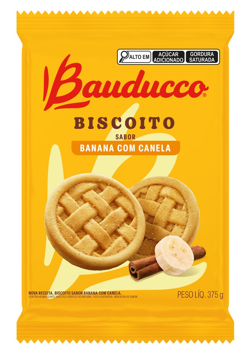 Biscoito Bauducco Banana com Canela Pacote 375g image number 0