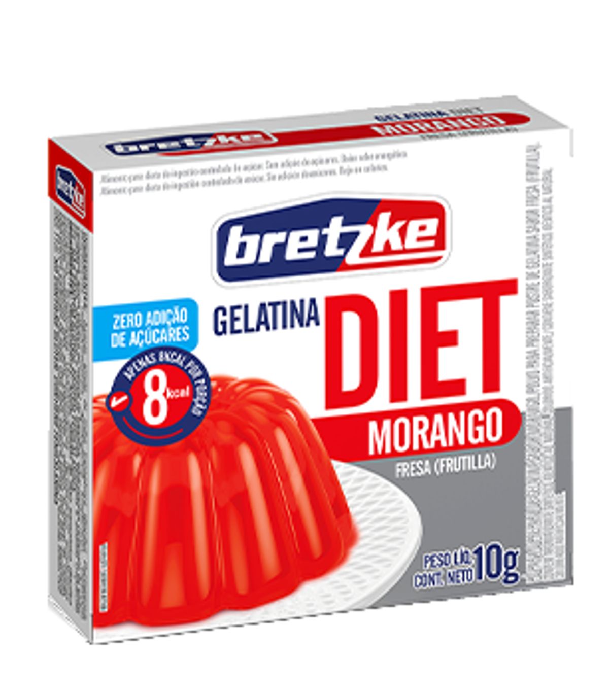 Gelatina em Pó Diet Bretzke SAbor Morango 10g