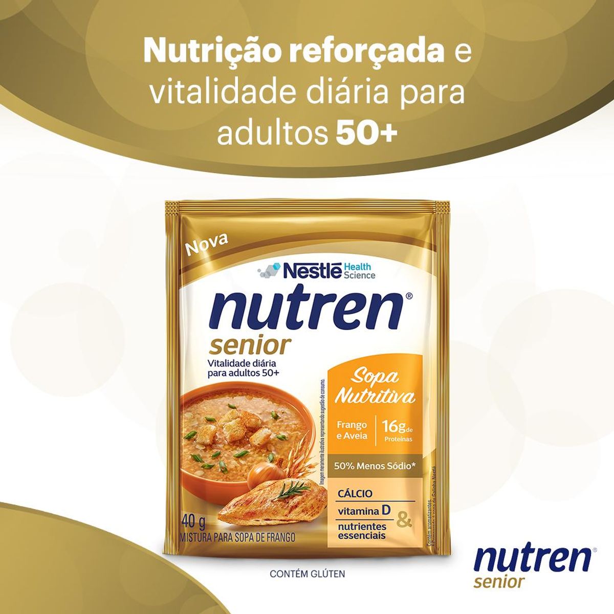 Complemento Alimentar Nutren Senior Sopa Nutritiva Frango e Aveia 40g image number 2