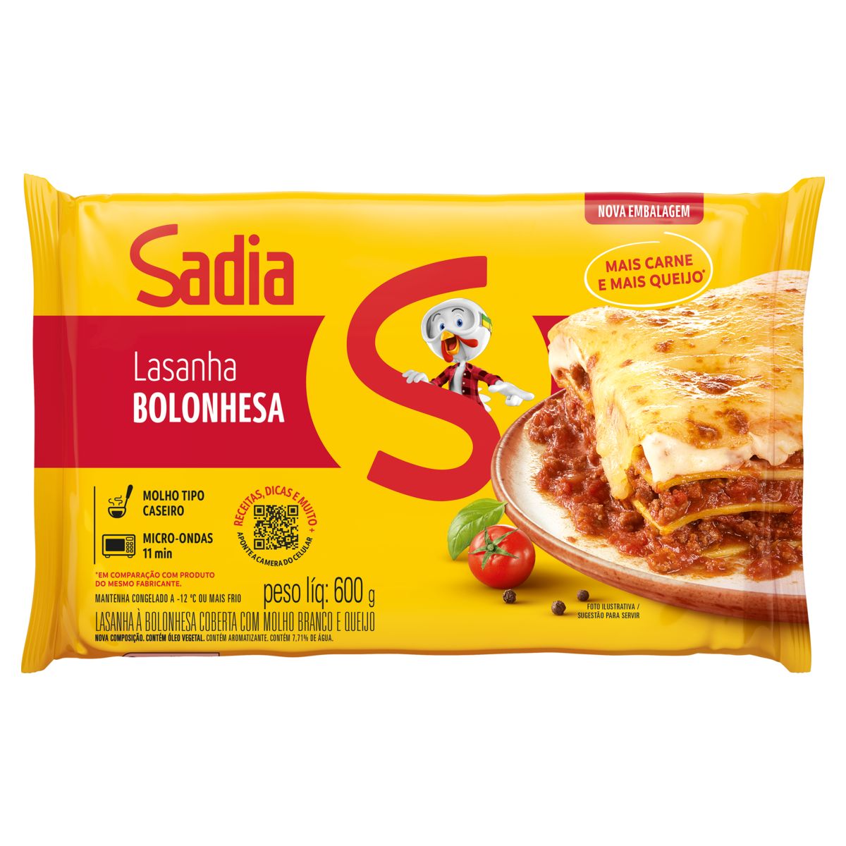 Lasanha Bolonhesa Sadia Pacote 600g