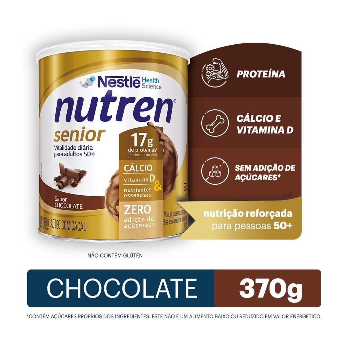 Complemento Alimentar Nutren Senior Chocolate 370g image number 1