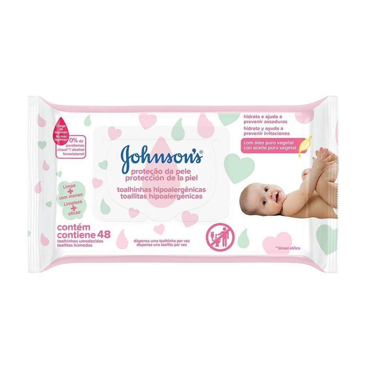 Lenços Umedecidos Johnson's Baby Extra Cuidado 48 unidades image number 0