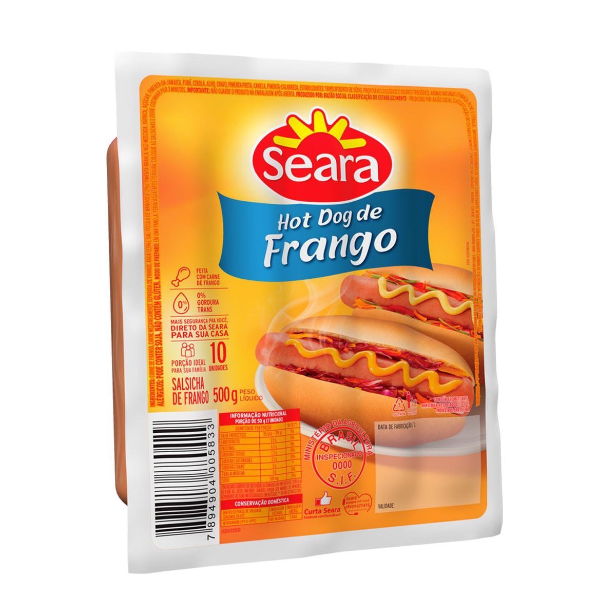 Salsicha de Frango Seara 500g