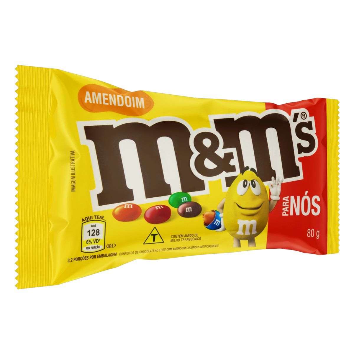 Confeito de Chocolate ao Leite com Amendoim M&M's para Nós Pacote 80g image number 3