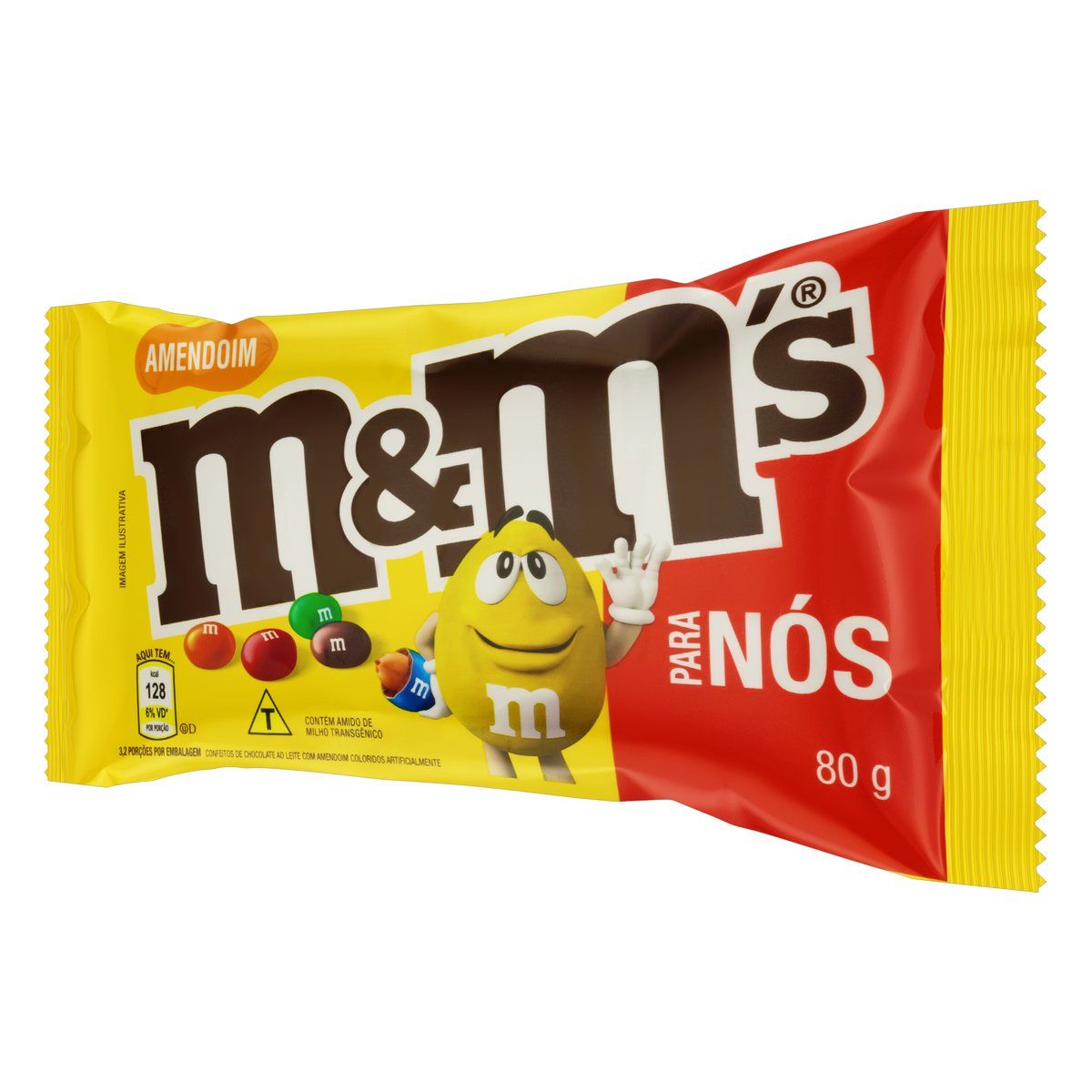 Confeito de Chocolate ao Leite com Amendoim M&M's para Nós Pacote 80g image number 2