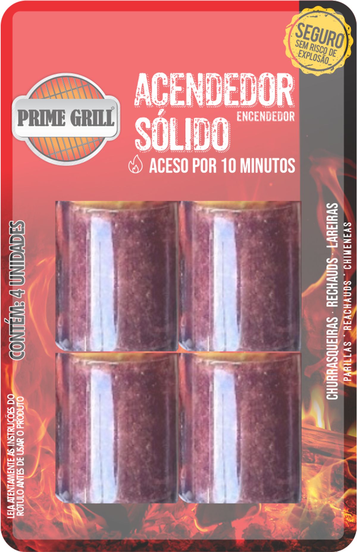 Acendedor Prime Grill Sólido com 4 Unidades image number 0