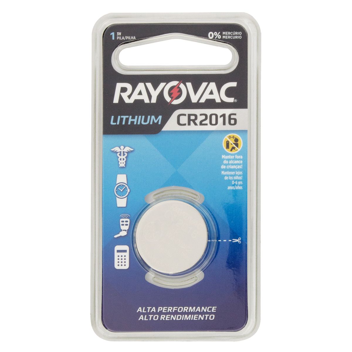 Bateria Lithium Rayovac CR2016 Blister 3V image number 0