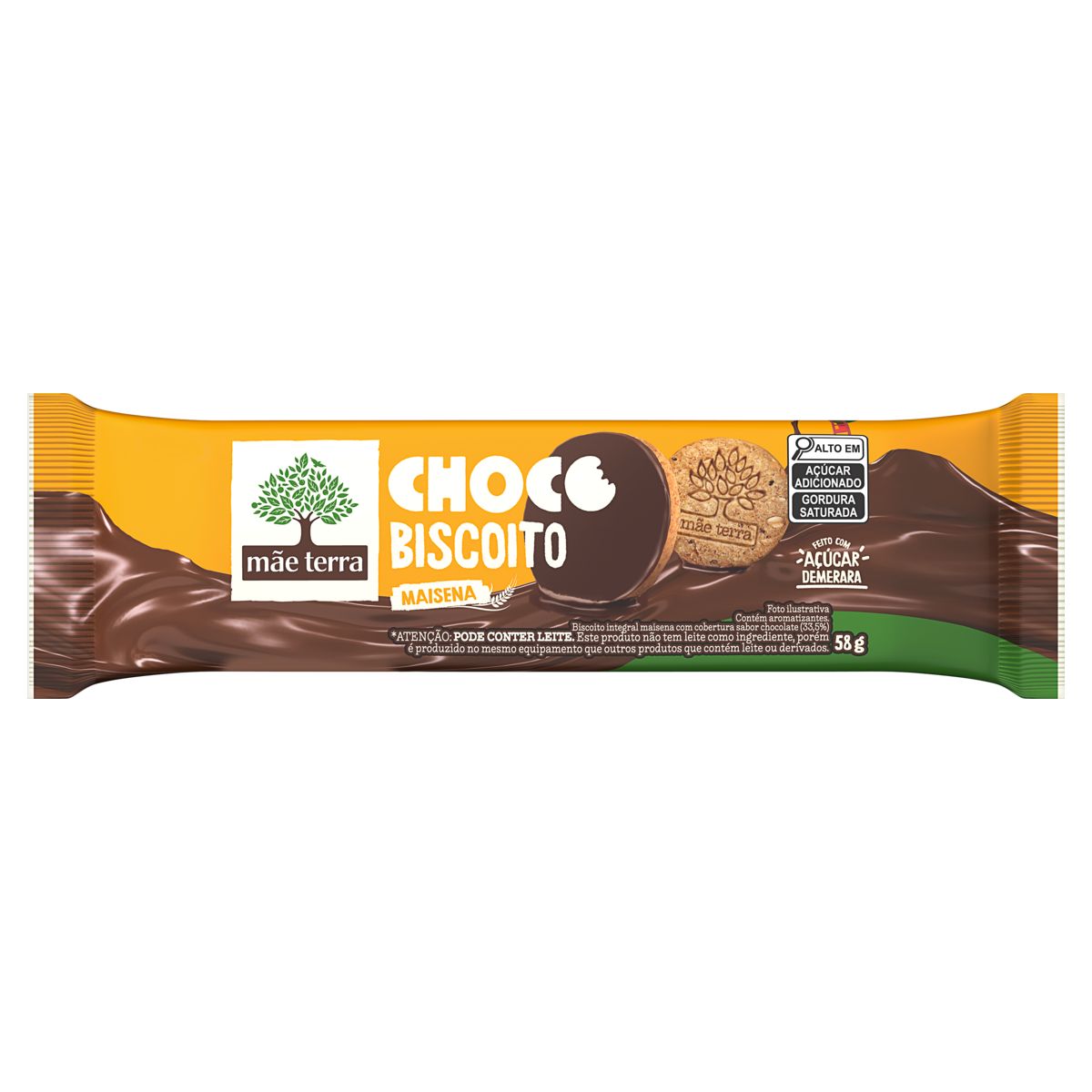 Biscoito Choco Vegano Integral Mãe Terra Maisena 58g