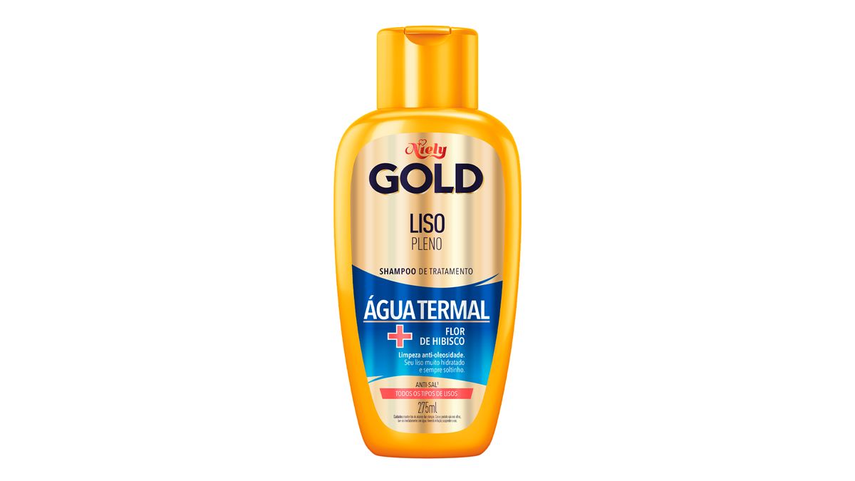 Shampoo Niely Gold Liso Pleno Água Termal Frasco 275