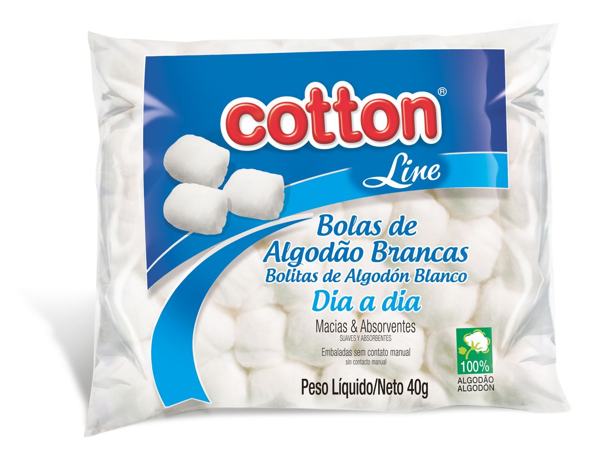 Algodão Cotton Line Branco em Bolas 40g