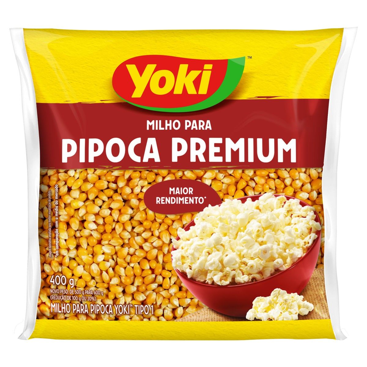 Milho para Pipoca Yoki Premium Tipo 1 Pacote 400g