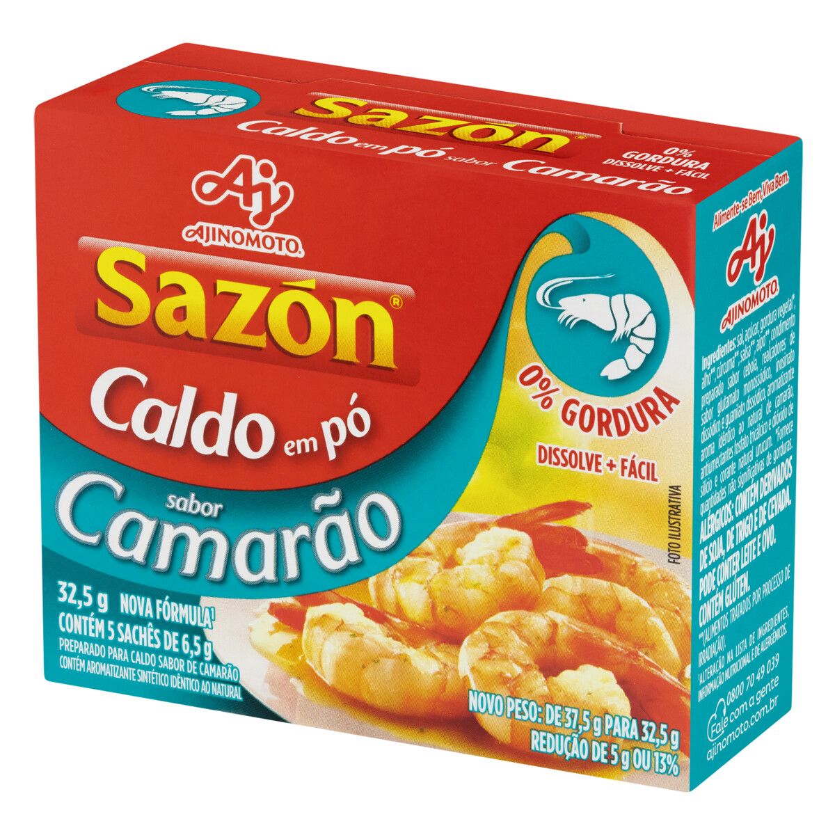 Caldo Pó Camarão Sazón Caixa 32,5g 5 Unidades image number 3