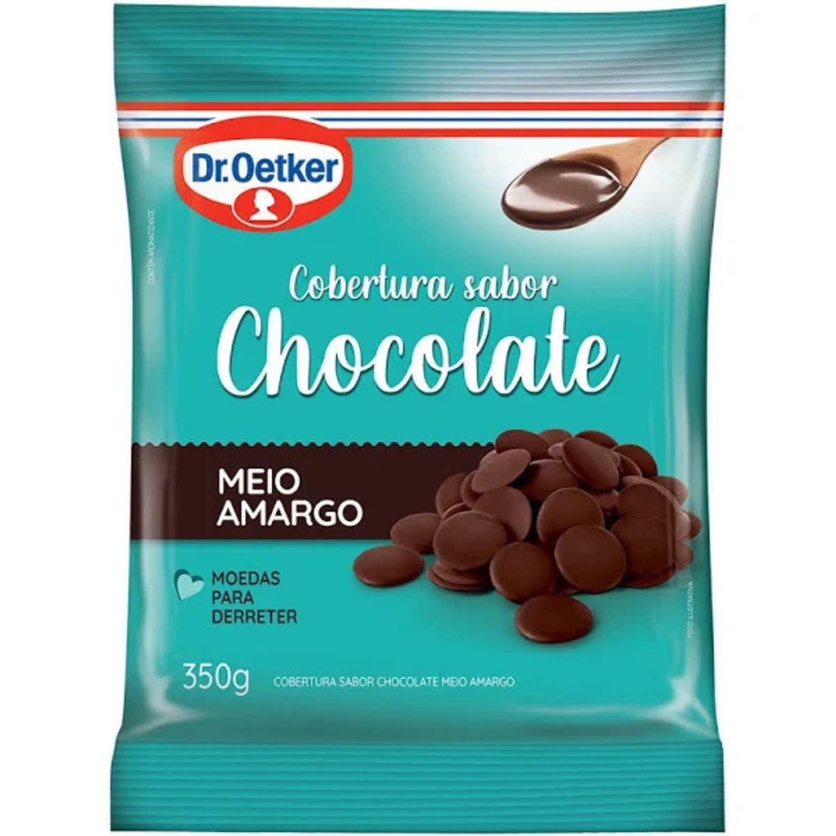 Chocolate para Cobertura Dr. Oetker Meio Amargo Moeda 350g