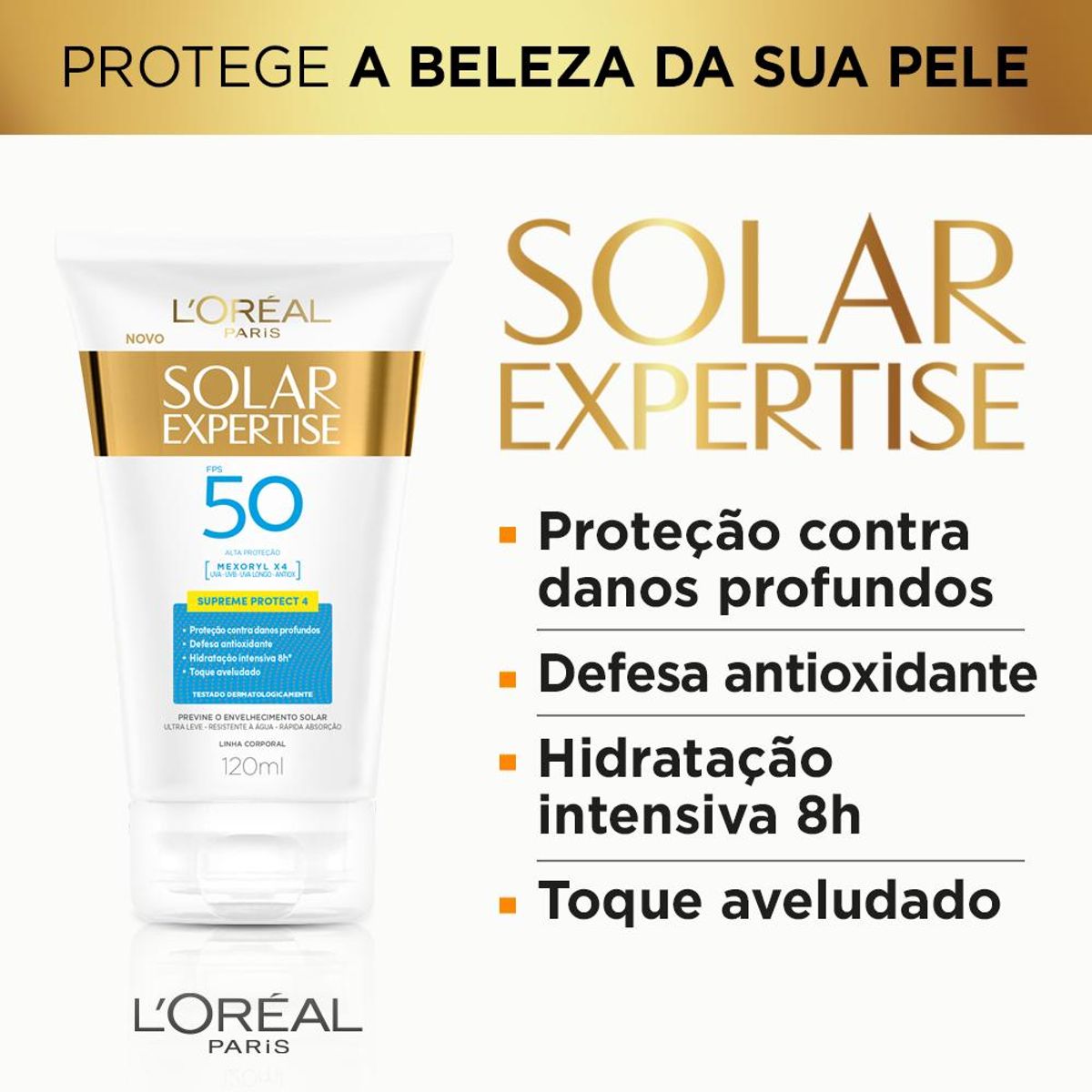 Protetor Solar Corporal L'Oréal Paris Solar Expertise Supreme Protect 4 FPS 50, 120ml image number 1