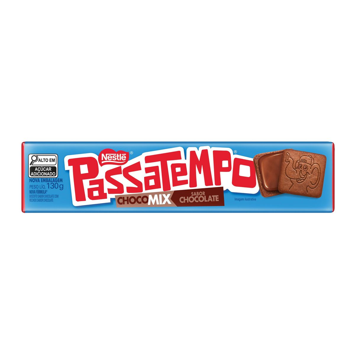 Biscoito Recheado Passatempo Choco Mix Chocolate 130g