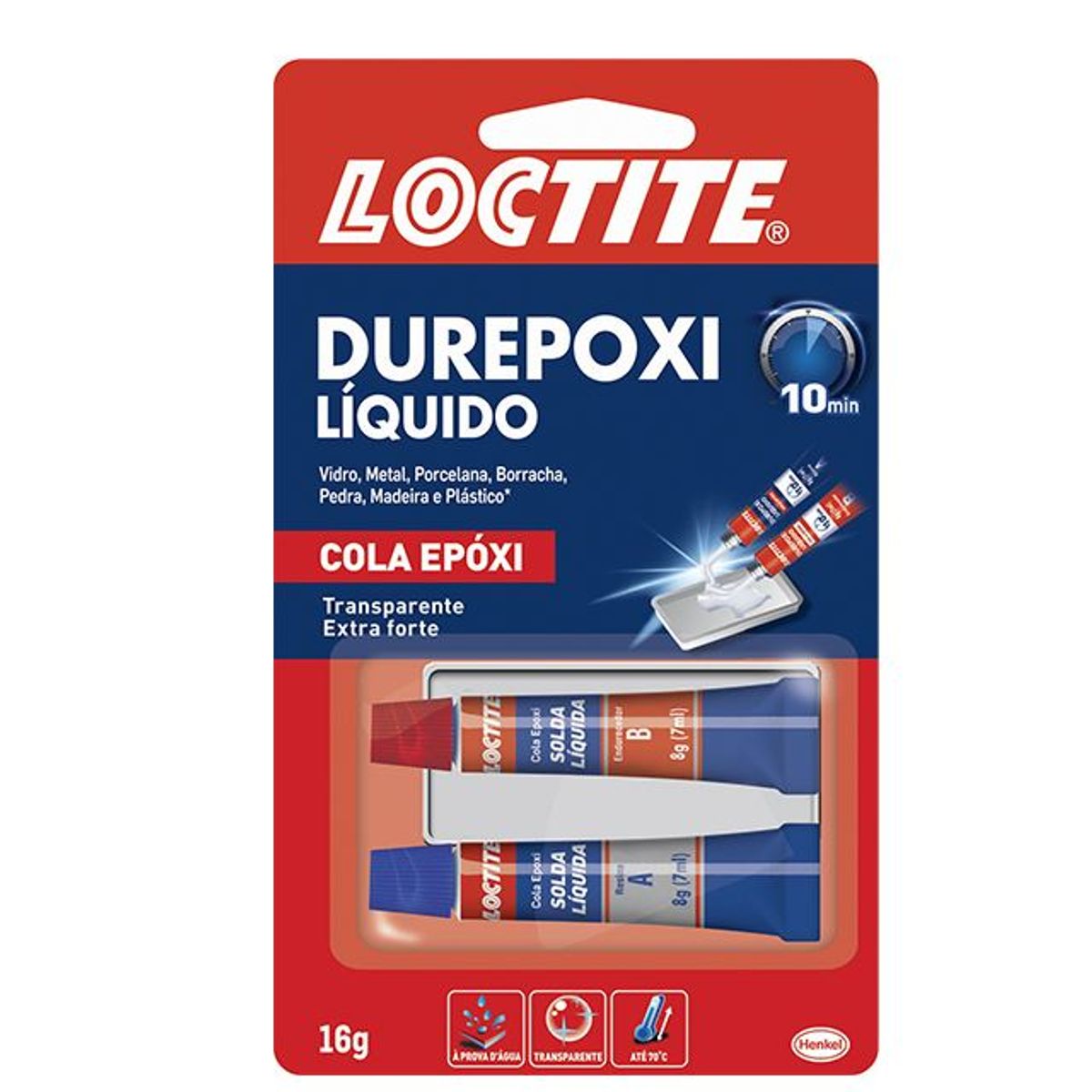 Cola Epóxi Líquida Transparente Loctite Durepoxi Blister 16g