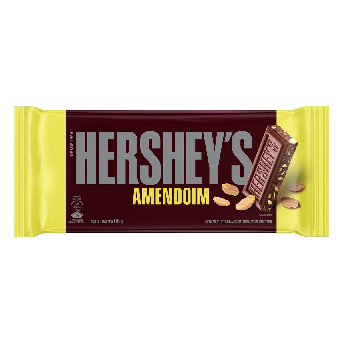 Chocolate Barra Hershey's ao Leite com Amendoim 85g
