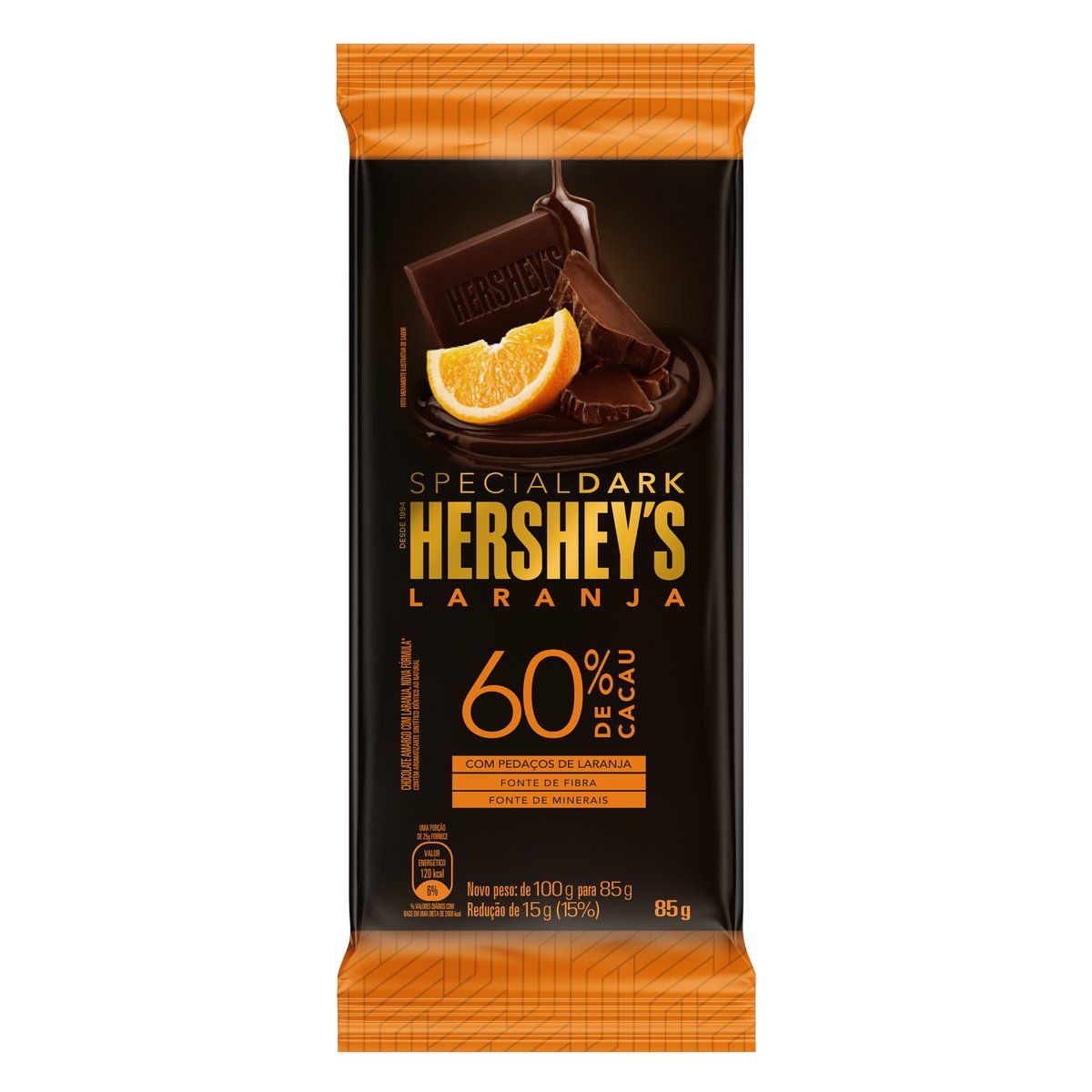 Chocolate Hershey's Laranja 60% Cacau 85g image number 0