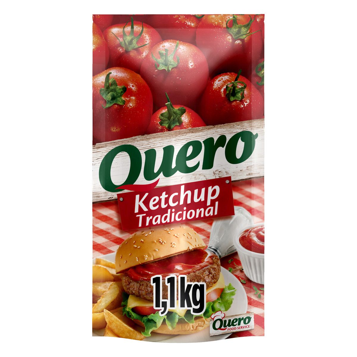 Ketchup Tradicional Quero Food Service Sachê 1,1kg image number 1