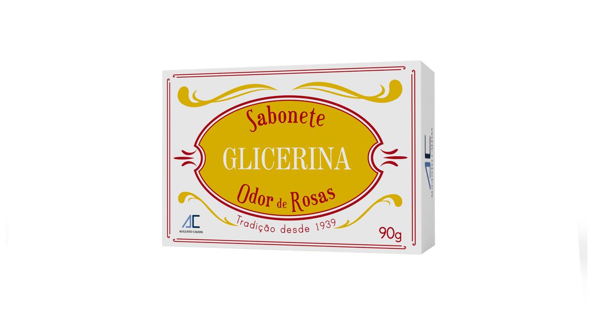 Sabonete Barra Glicerina Odor de Rosas 90g