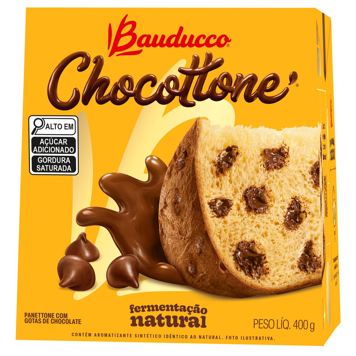 Chocottone Bauducco com Gotas de Chocolate Caixa 400g
