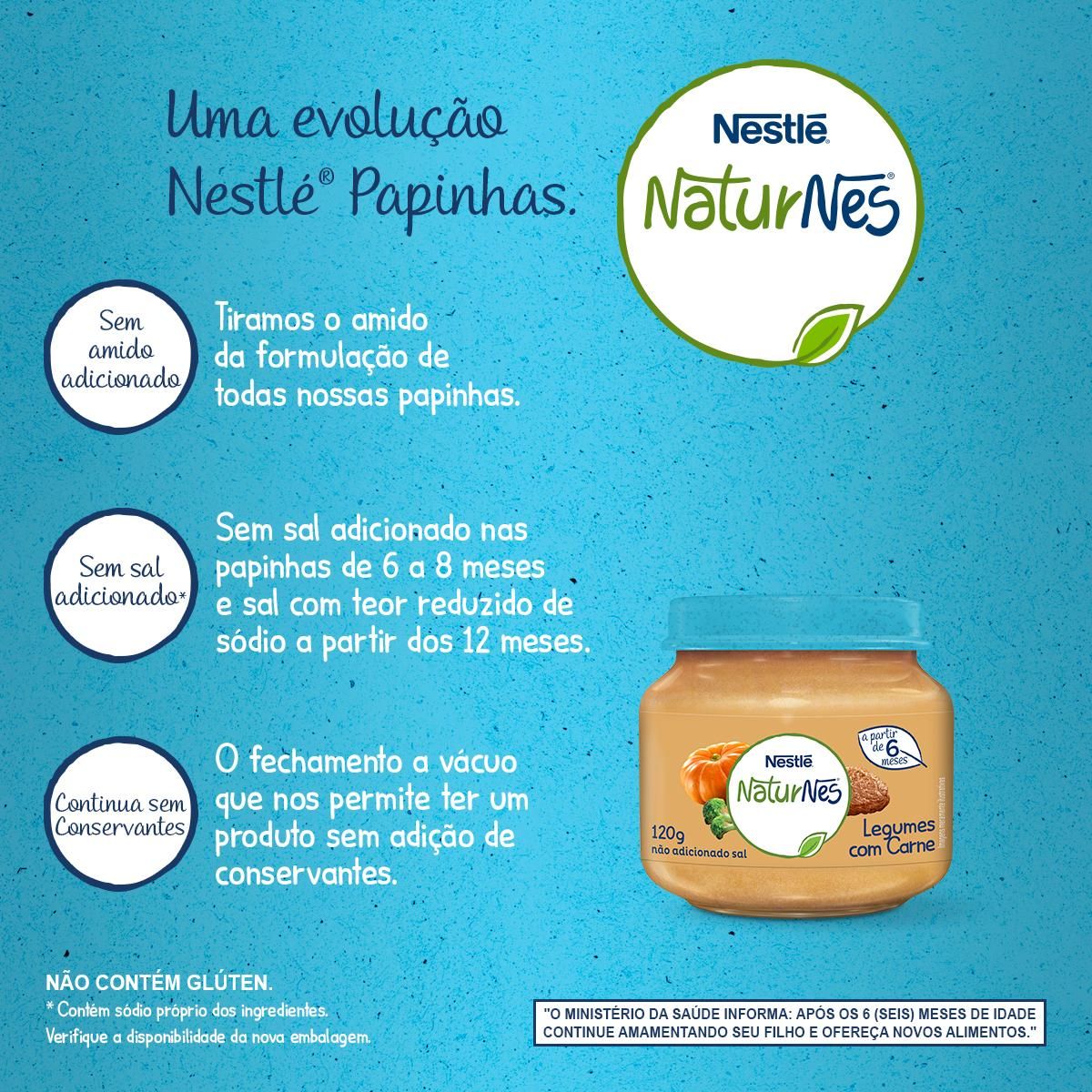Papinha Nestlé Naturnes Legumes com Carne 115g image number 4